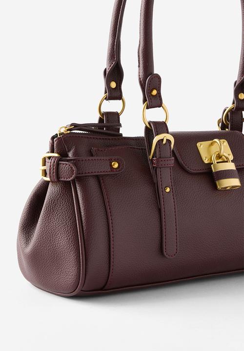 Rubi - Claudia Tote Bag - Burgundy Plum Pu