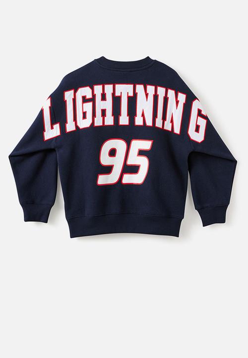 Cotton On - License Sammy Oversize Crew - Lcn Dis Squid Ink/Lightning Mcqueen 95