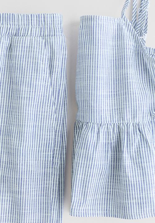 H&M - 2-piece seersucker set - blue/striped