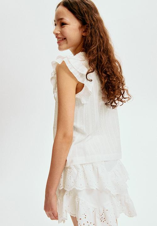 H&M - Broderie anglaise cotton skirt - white