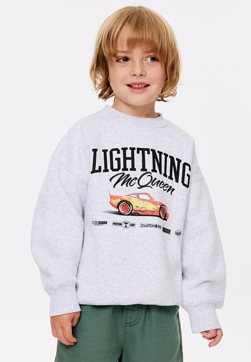 Cotton On - License Sammy Oversize Crew - Lcn Dis Grey Marle/ Lightning Mcqueen