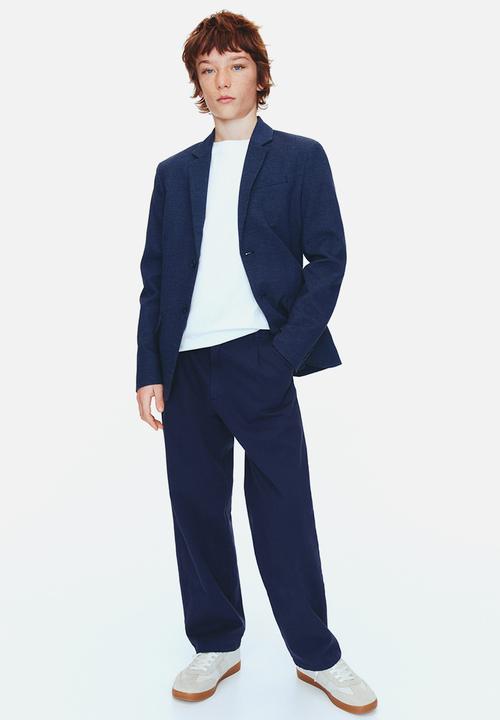 H&M - Linen-blend jacket - navy blue