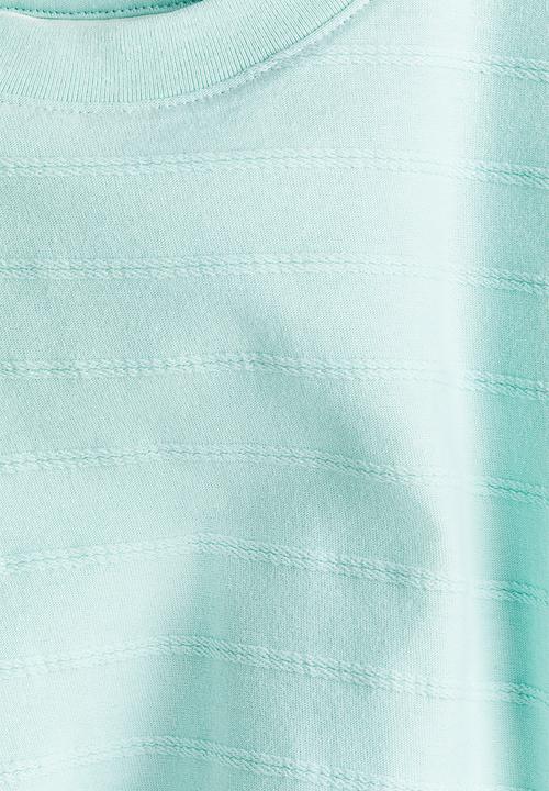 H&M - Textured t-shirt - light turquoise