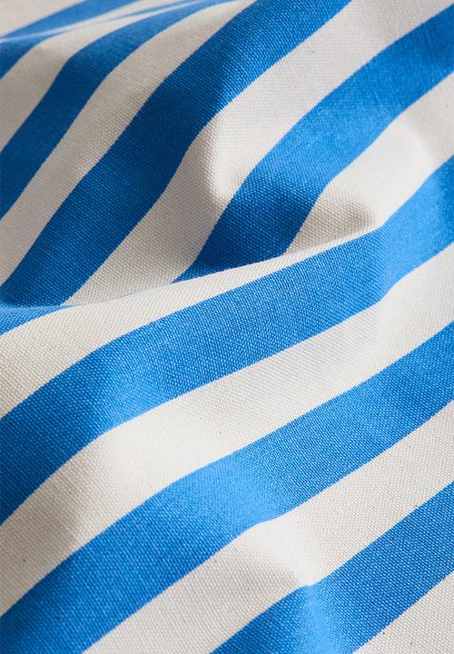 H&M - Outdoor canvas cushion cover - bright blue/striped
