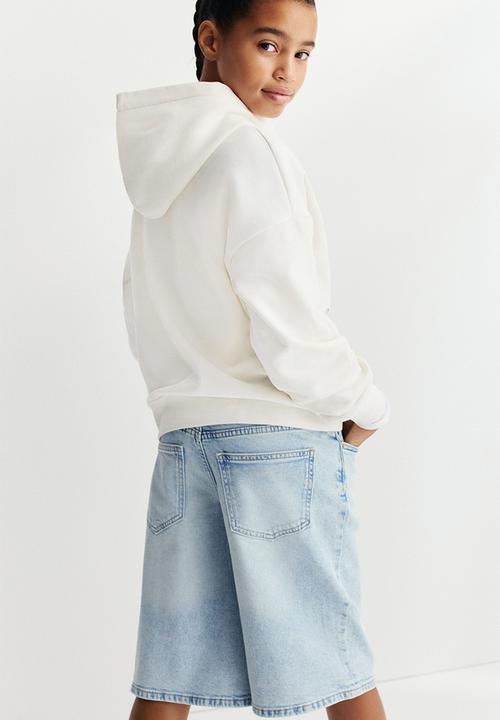 H&M - Wide leg low denim shorts - light denim blue