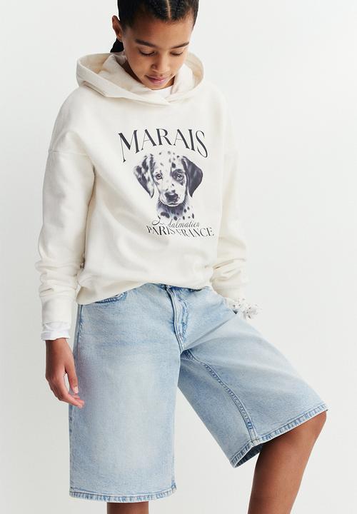 H&M - Wide leg low denim shorts - light denim blue