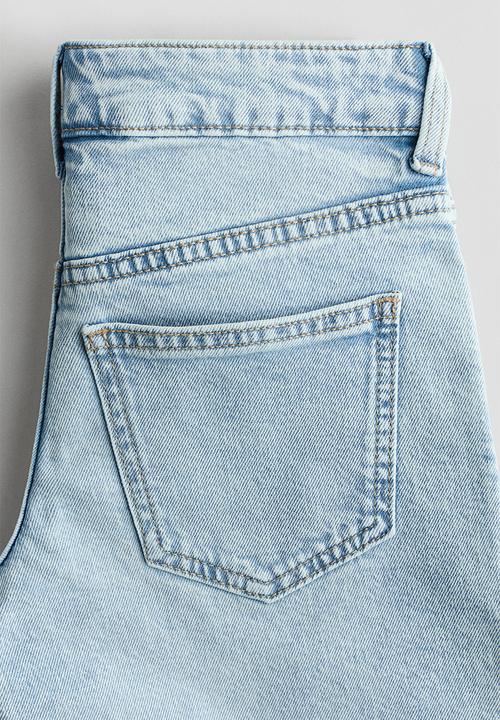 H&M - Wide leg low denim shorts - light denim blue