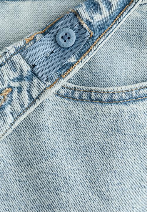 H&M - Wide leg low denim shorts - light denim blue