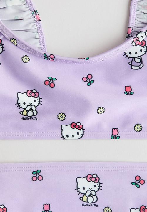 H&M - Flounced printed bikini - light purple/hello kitty