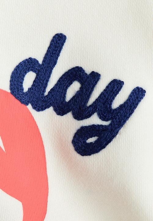 H&M - Motif-detail sweatshirt - cream/crab