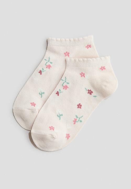 H&M - 7-Pack trainer socks - light pink/floral