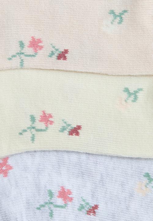 H&M - 7-Pack trainer socks - light pink/floral