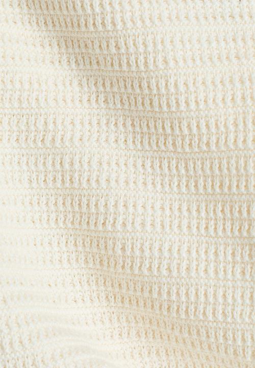 H&M - Textured cotton dress - cream