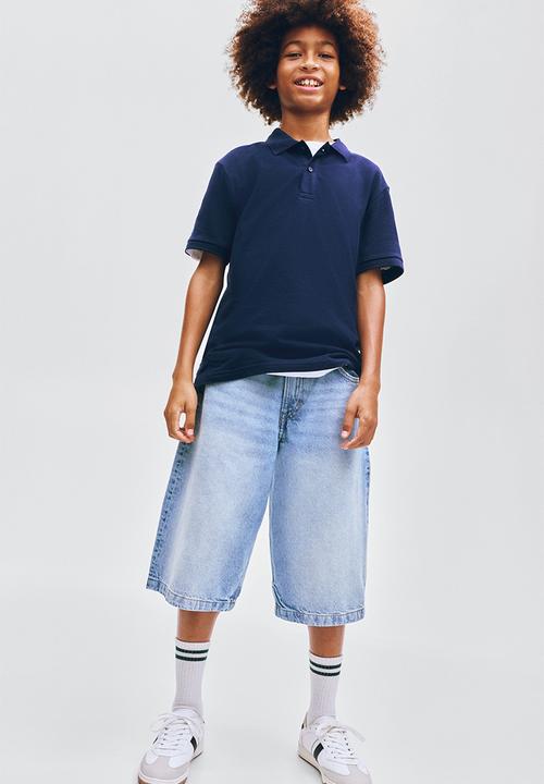 H&M - Baggy fit denim shorts - light denim blue