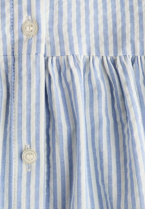 H&M - Sleeveless seersucker dress - white/blue striped