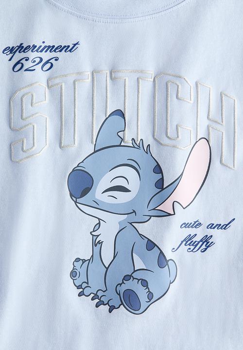H&M - Print-motif cotton T-shirt - light blue/lilo & stitch