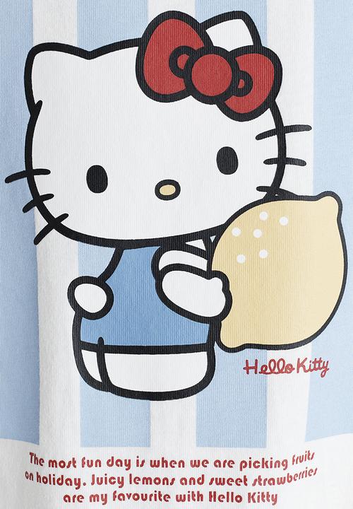 H&M - Printed t-shirt - white/hello kitty