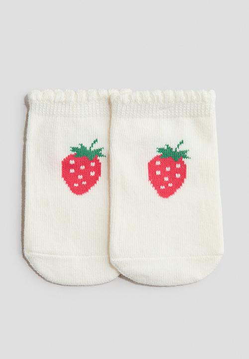 H&M - 4 Pack shaftless socks - light pink/strawberries