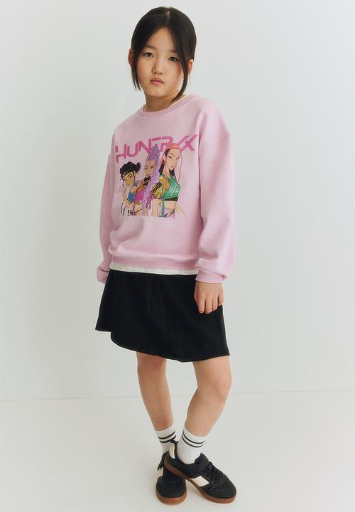 H&M - Motif-detail sweatshirt - light pink/kpop demon hunters