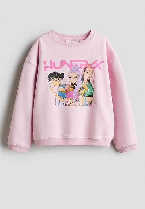 H&M - Motif-detail sweatshirt - light pink/kpop demon hunters