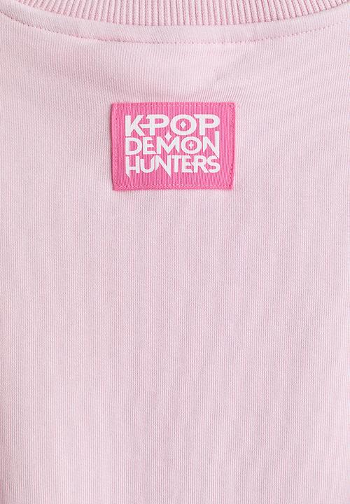 H&M - Motif-detail sweatshirt - light pink/kpop demon hunters