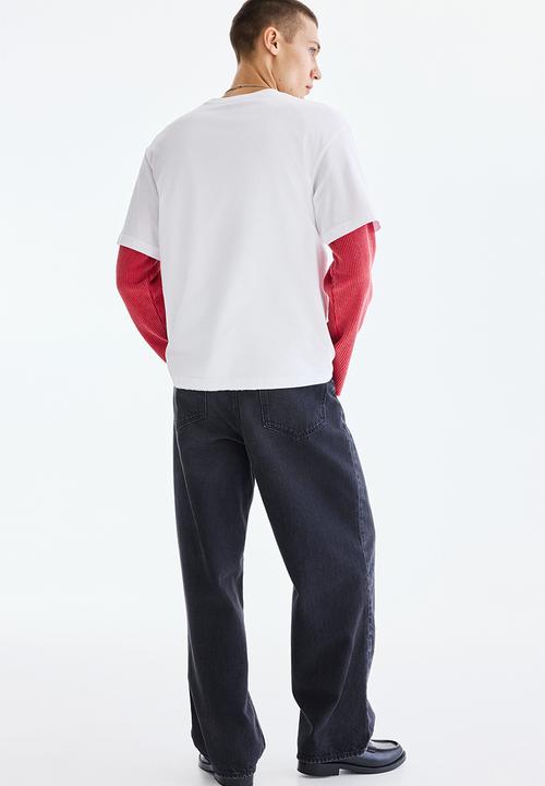 H&M - Loose fit T-shirt - white/oasis