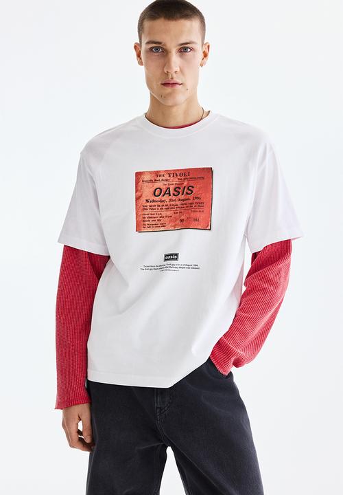 H&M - Loose fit T-shirt - white/oasis