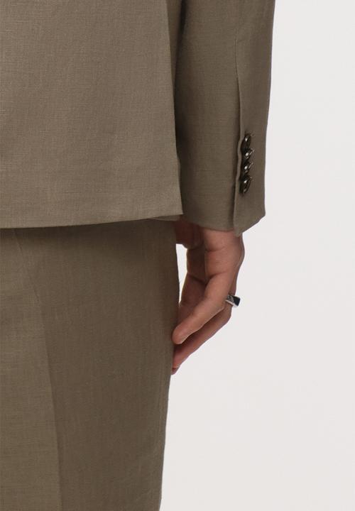 H&M - Slim fit linen jacket - khaki green