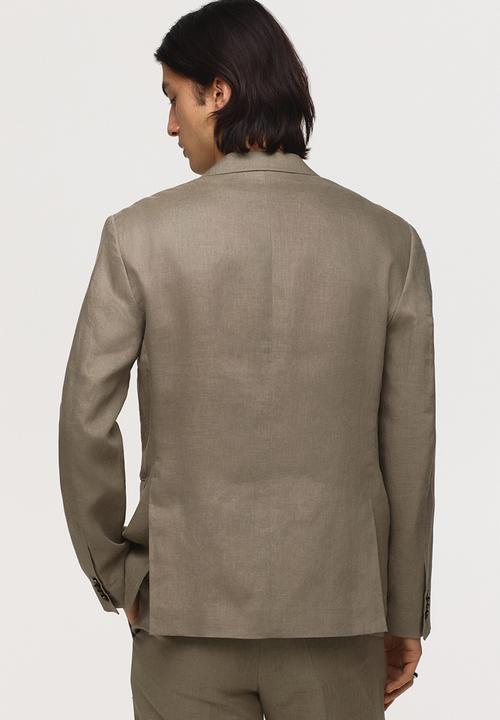 H&M - Slim fit linen jacket - khaki green