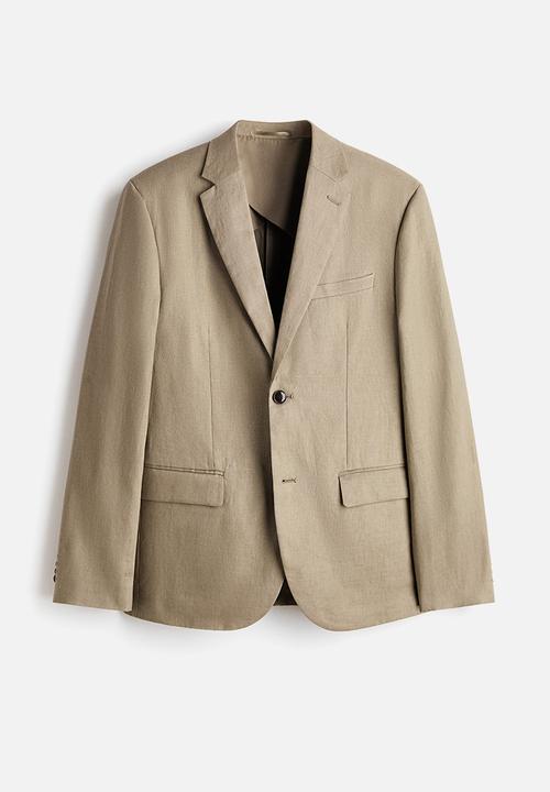 H&M - Slim fit linen jacket - khaki green