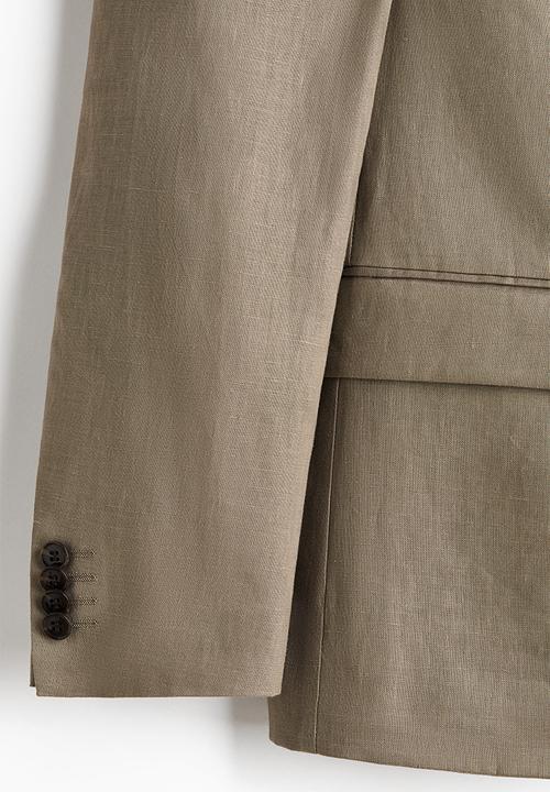 H&M - Slim fit linen jacket - khaki green