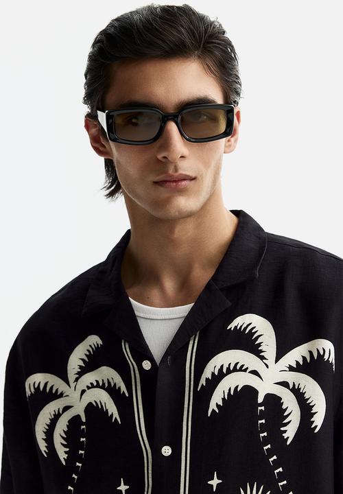 H&M - Relaxed fit printed resort shirt - black/patterned