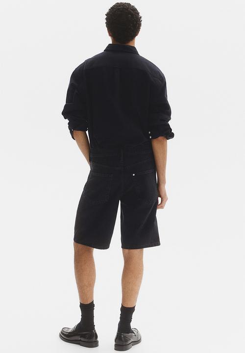 H&M - Relaxed fit denim shorts - denim black