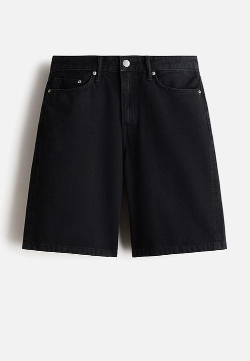 H&M - Relaxed fit denim shorts - denim black