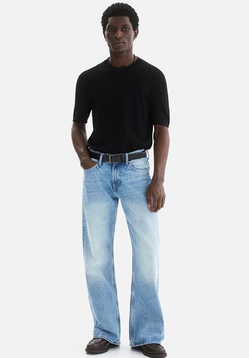 H&M - Slim fit knitted t-shirt - black