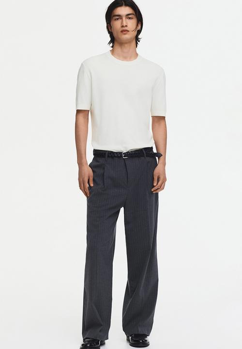 H&M - Slim fit knitted T-shirt - white