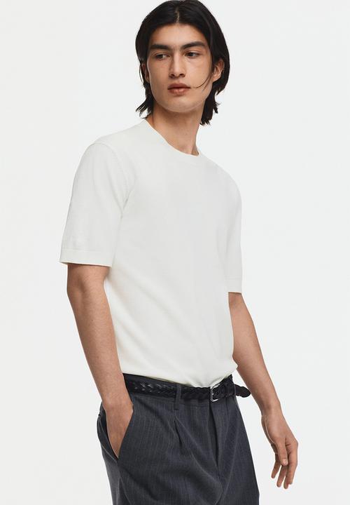 H&M - Slim fit knitted T-shirt - white