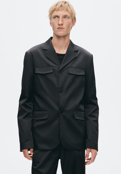 H&M - H&M Atelier:  Slim fit single-breasted twill jacket - black
