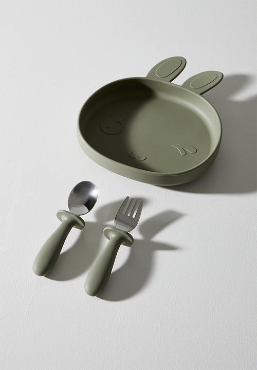 Pop Candy - Bunny silicone meal set - deep grey