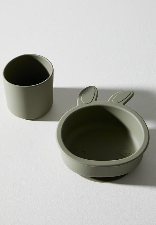 Pop Candy - Bunny silicone meal set - deep grey
