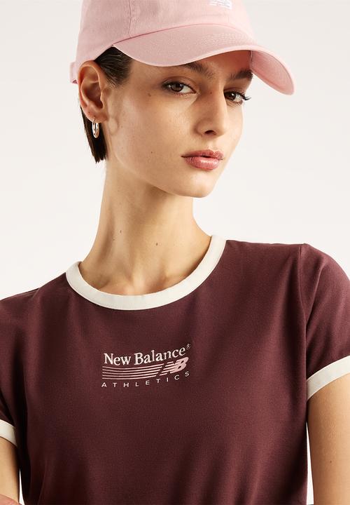 New Balance  - New Balance Trackside Ringer Tee - Cherry Leather
