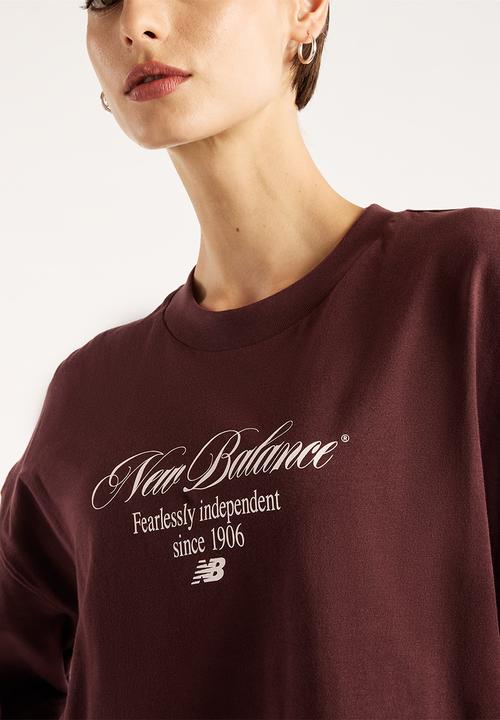 New Balance  - New Balance Pressed Flowers Memories OS Tee  - Cherry Leather