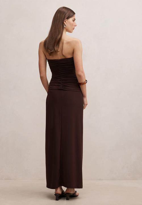 Forever New - Keely strapless jersey maxi dress in bitter chocolate