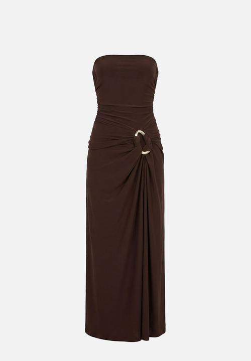 Forever New - Keely strapless jersey maxi dress in bitter chocolate