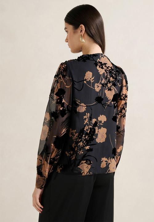 Forever New - Amaya drape blouse - black/brown