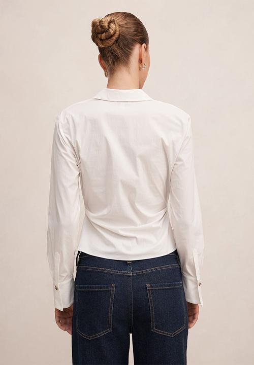 Forever New - Ainsley gathered shirt - porcelain