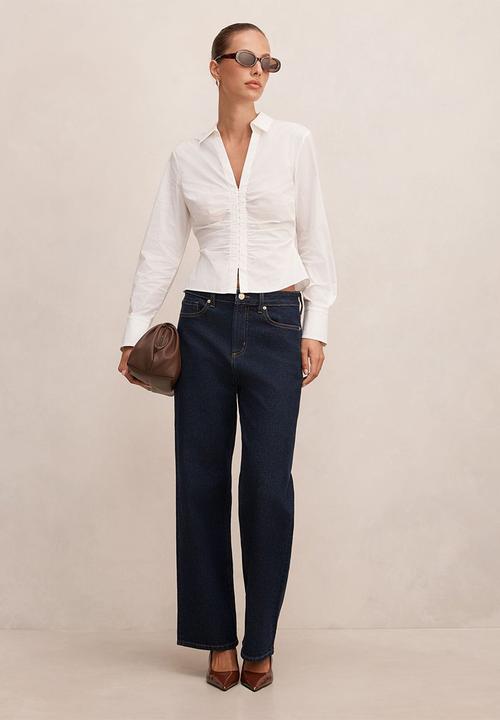 Forever New - Ainsley gathered shirt - porcelain