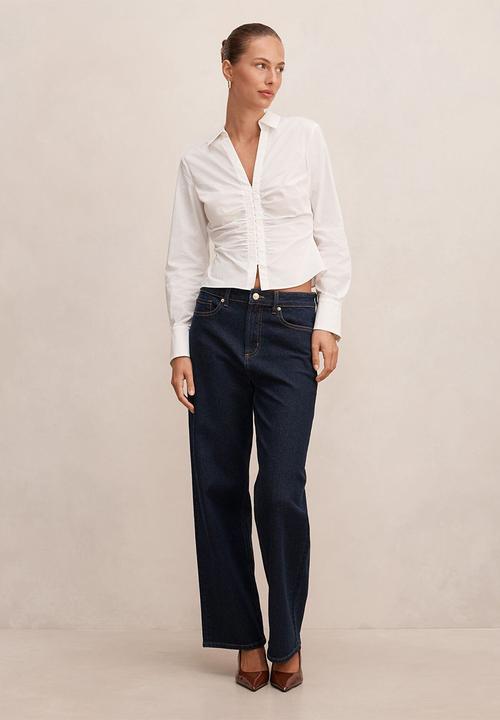 Forever New - Ainsley gathered shirt - porcelain