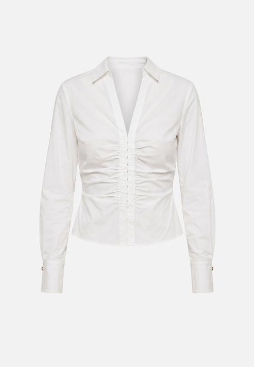 Forever New - Ainsley gathered shirt - porcelain