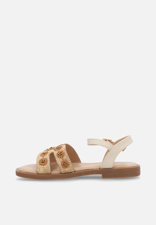 Little Miss Black - Mona 1 Raffia H-cut Sandal - Natural